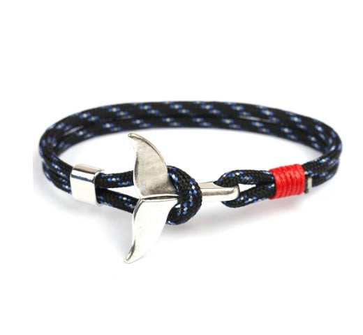 Anchor whale tail umbrella rope handmade couple bracelet 1623978853460