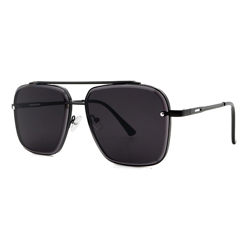 Fashion Double Beam Cut Edge Metal Sunglasses Men's 1623981166284