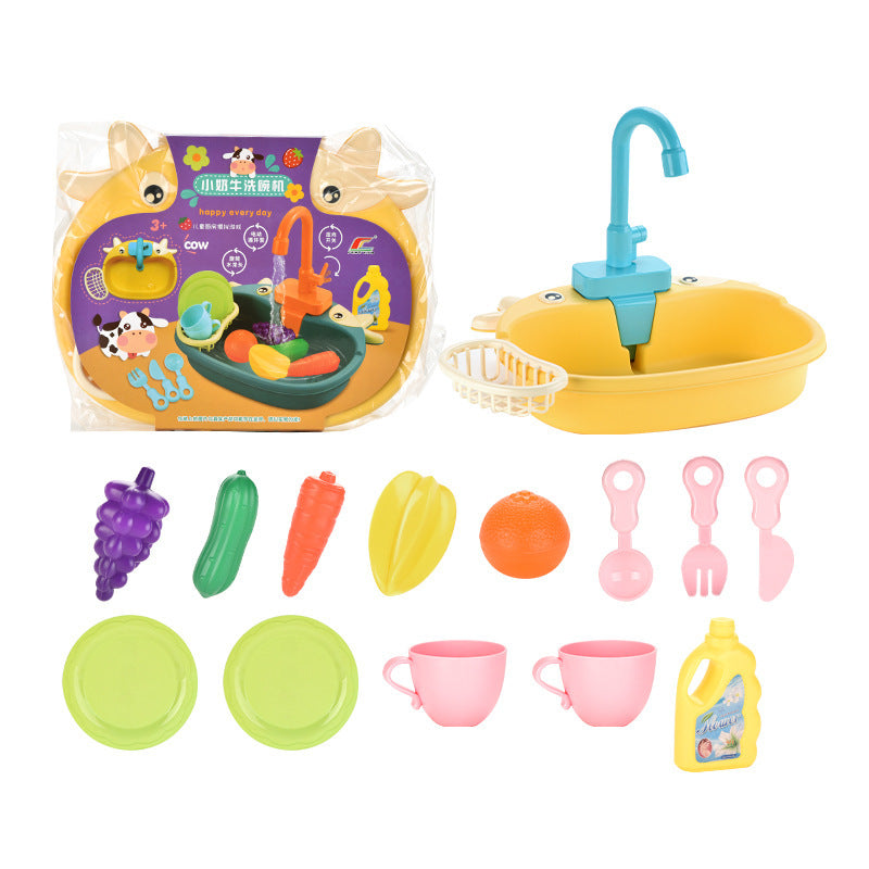 Children's Play House Electric Recirculating Water Kitchen Simulation Sink 1624000317839