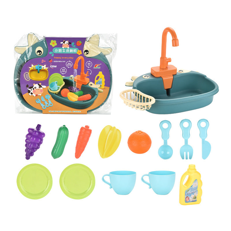 Children's Play House Electric Recirculating Water Kitchen Simulation Sink 1624000318133
