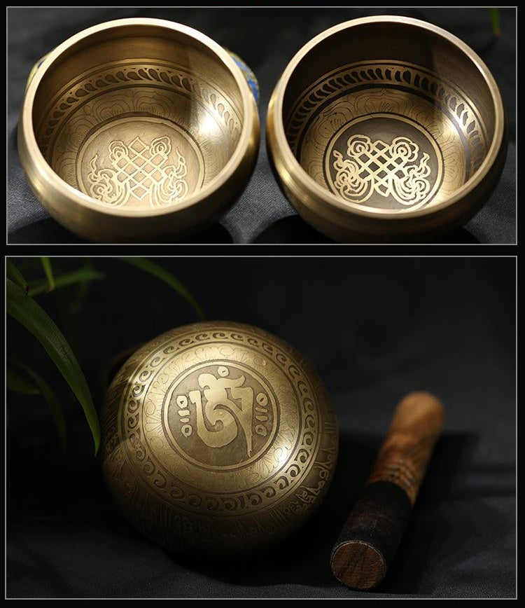 Yoga Meditation Singing Bowl Auspicious Knot Handmade Buddha Sound Bowl 1624002282975