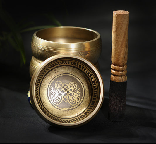 Yoga Meditation Singing Bowl Auspicious Knot Handmade Buddha Sound Bowl 1624002288494