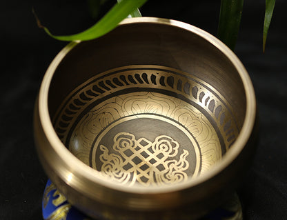 Yoga Meditation Singing Bowl Auspicious Knot Handmade Buddha Sound Bowl 1624002298183