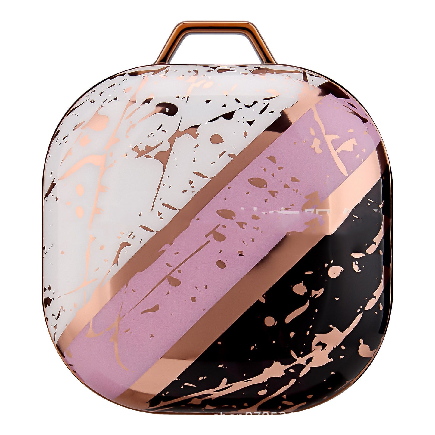Compatible with Apple, Plating Gold Purple Marble IMD Earphone Sleeve Buds Live Earphones Suitable For PC Hard Shell Protecti