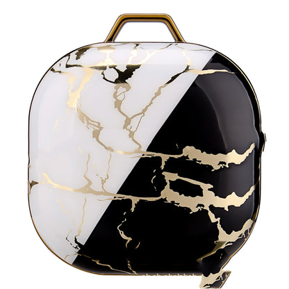 Compatible with Apple, Plating Gold Purple Marble IMD Earphone Sleeve Buds Live Earphones Suitable For PC Hard Shell Protecti