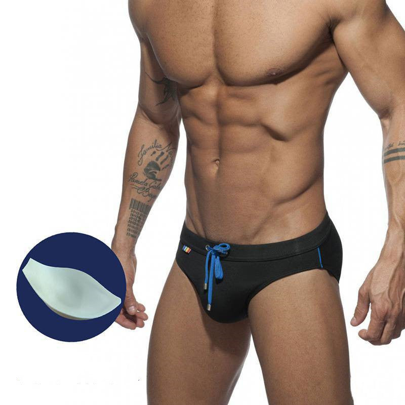 Rainbow Pocket Swim Briefs Sexy Aggressive Low-waisted Men 1624012229437