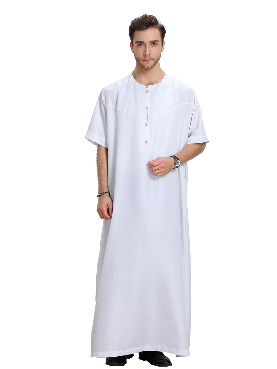 Men's Muslim Arab Short-sleeved Solid Color Robe 1624063448478 7f8d7a23 c01c 4374 bf1b e6d3cea46daf