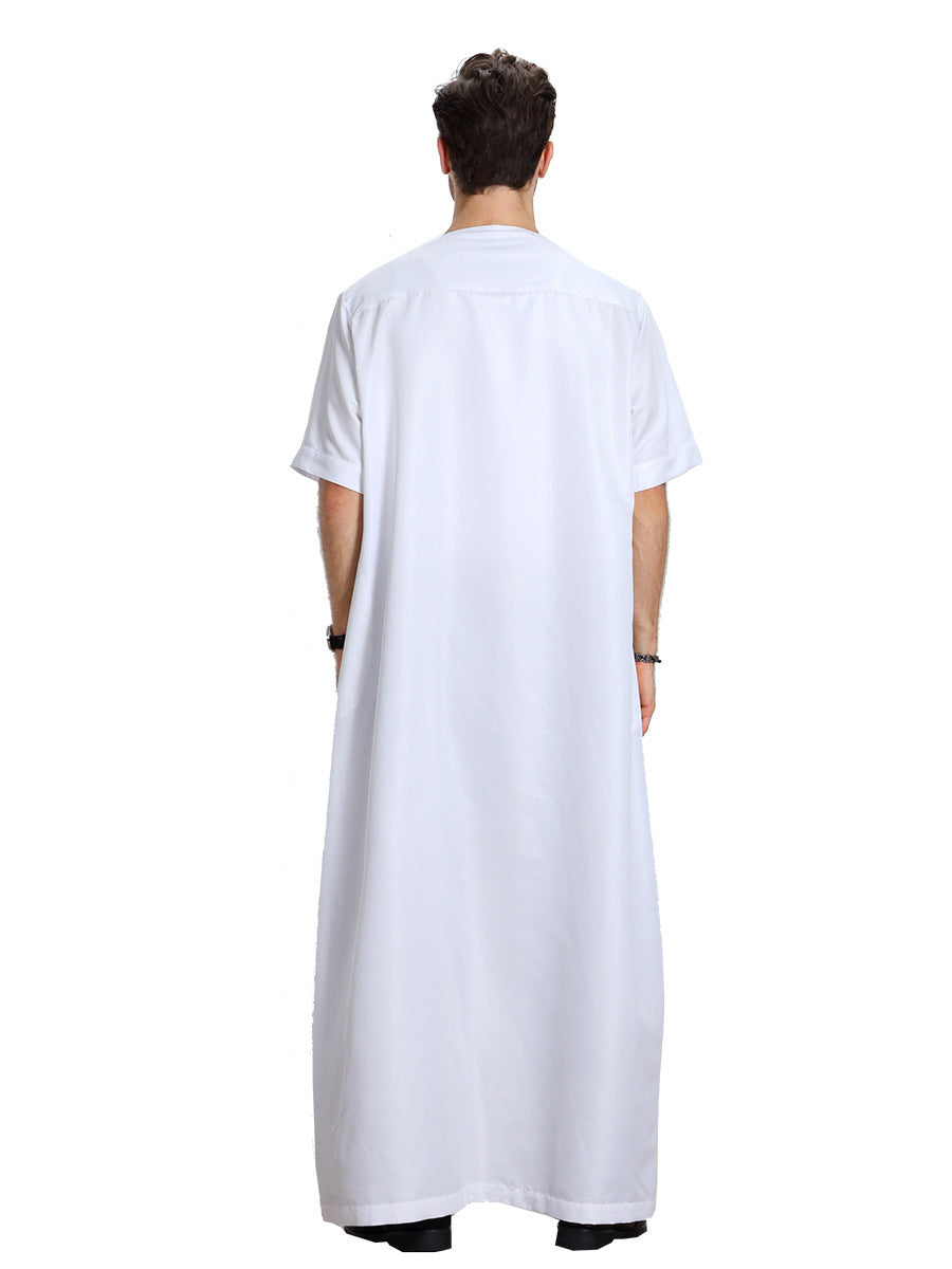 Men's Muslim Arab Short-sleeved Solid Color Robe 1624063448696 019c4329 96ca 4408 859a 209a29b2cc55