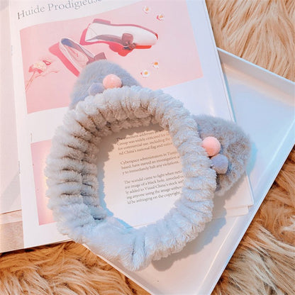 Three-dimensional Plush Cat Ears Headband Ladies Face Wash Makeup Hair Band 1624067167334
