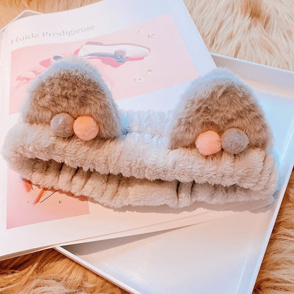 Three-dimensional Plush Cat Ears Headband Ladies Face Wash Makeup Hair Band 1624067167338