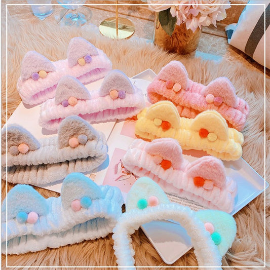 Three-dimensional Plush Cat Ears Headband Ladies Face Wash Makeup Hair Band 1624067167339
