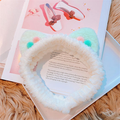 Three-dimensional Plush Cat Ears Headband Ladies Face Wash Makeup Hair Band 1624067167648