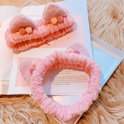 Three-dimensional Plush Cat Ears Headband Ladies Face Wash Makeup Hair Band 1624067167650