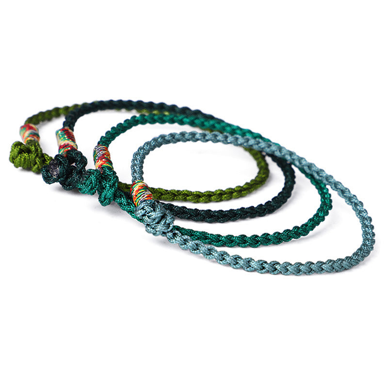 Hand-Woven Tibetan Bracelet Four-Strand Braided Jade Thread Red String Bracelet 1624075380755