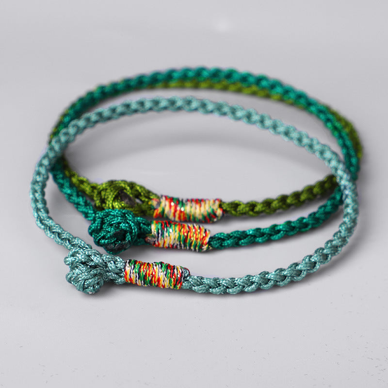 Hand-Woven Tibetan Bracelet Four-Strand Braided Jade Thread Red String Bracelet 1624075380762
