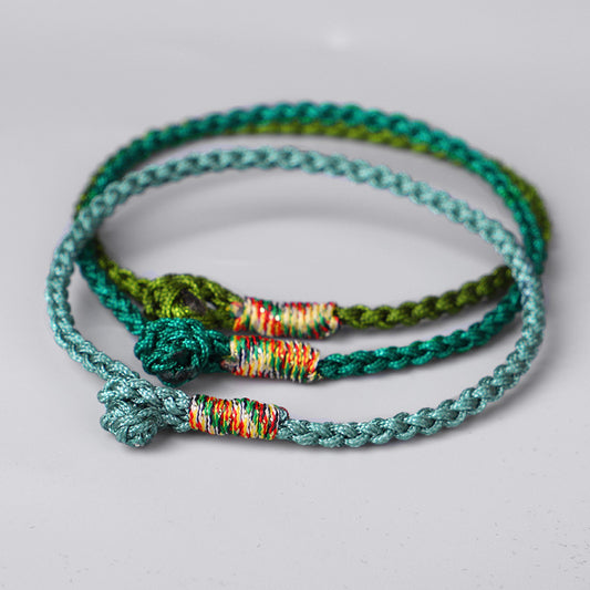 Hand-Woven Tibetan Bracelet Four-Strand Braided Jade Thread Red String Bracelet 1624075380762