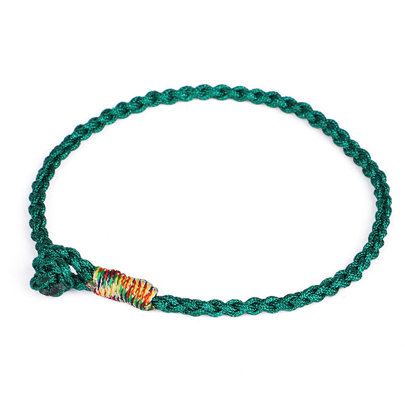 Hand-Woven Tibetan Bracelet Four-Strand Braided Jade Thread Red String Bracelet 1624075380765