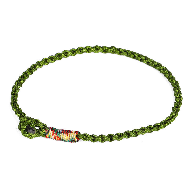 Hand-Woven Tibetan Bracelet Four-Strand Braided Jade Thread Red String Bracelet 1624075381047