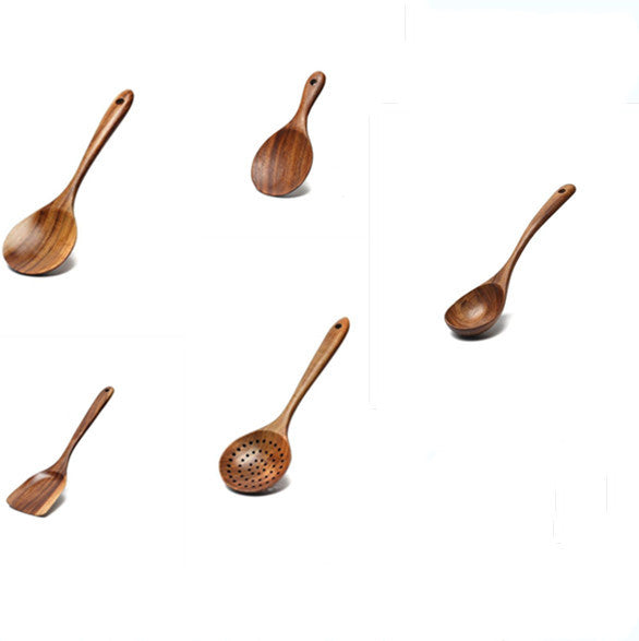 Acacia Wooden Spatula For Non-Stick Cookware Long Handle Wooden Spatula Wooden Spoon Wooden Soup Spoon Set 1624095369215