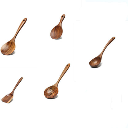 Acacia Wooden Spatula For Non-Stick Cookware Long Handle Wooden Spatula Wooden Spoon Wooden Soup Spoon Set 1624095369215