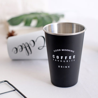 ROKEN Stainless Steel Cups with Lids & Straws 350ML Metal Drinking Mugs Coffee Mug Food Grade Cups BPA Free for Children Adul