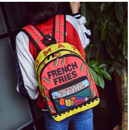 Graffiti print colorful Harajuku Japanese backpack 1625707876396