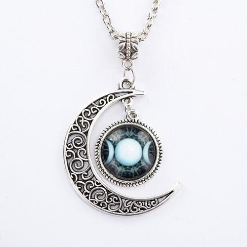 TRIPLE MOON GODDESS PENDANT NECKLACE 1626139225176
