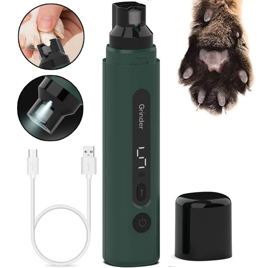 Dog Nail Grinder Electric Pet Nail Trimmers Rechargeable Cat Nail Grinders Super Quiet With 5-Speed Setting For Small Medium 