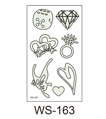 Night light Tattoo Sticker nightclub music party sticker birthday party night music shining cool face sticker