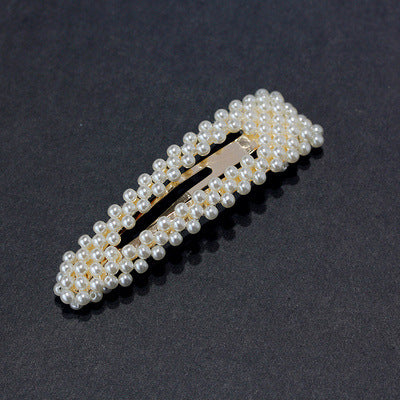 Flower Pearl Rhinestone Hair Clip female one character clip 163547005638