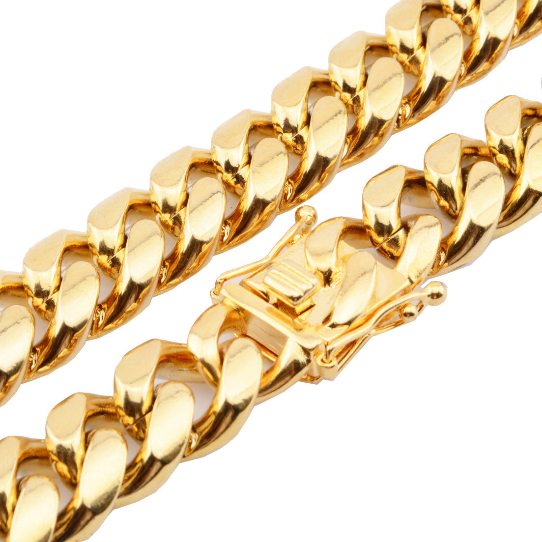 Hot Stainless Steel Link Gold Miami Cuban Border Chain Men Women Jewelry Necklace Or Gift Bracelet Xams 1635792550560