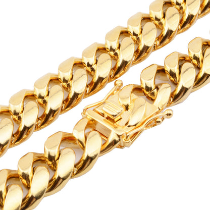 Hot Stainless Steel Link Gold Miami Cuban Border Chain Men Women Jewelry Necklace Or Gift Bracelet Xams 1635792550560