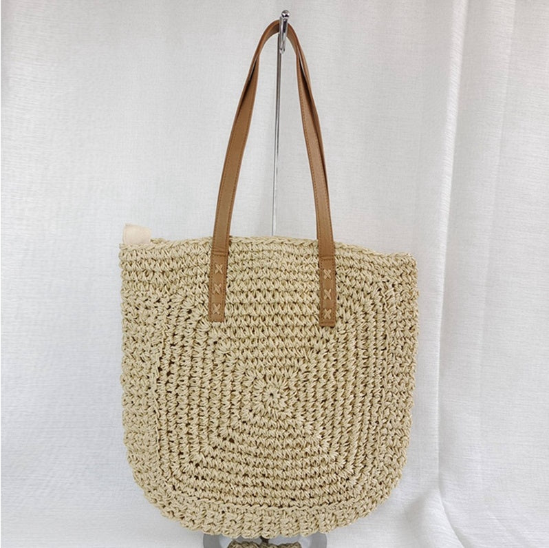 Large Capacity Straw Beach Shoulder Bag 1638b739 27ff 4165 a0ff 30b8f138b8e0