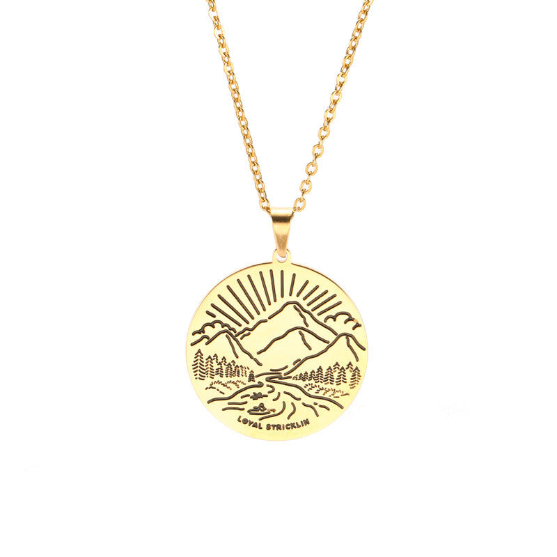 Inspirational Necklace Mountain Peak Personality Snow Mountain Necklace Simple 1642480325127