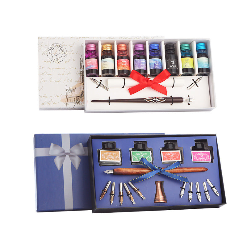 Pen and Ink Gift Box Wooden Dip Pen Set - 图片 1