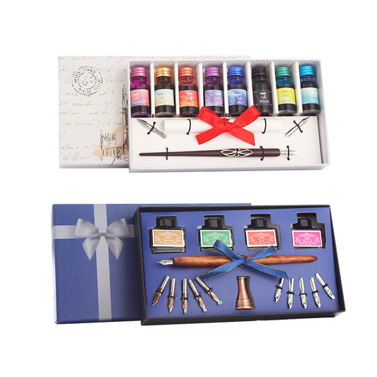 Pen and Ink Gift Box Wooden Dip Pen Set - 图片 1