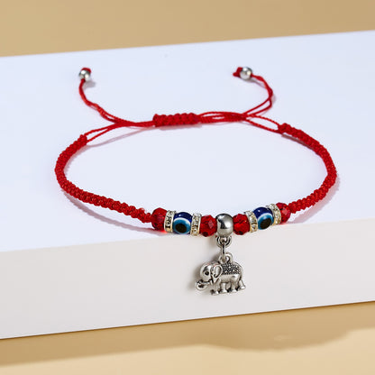 Red cord braided adjustable bracelet 1645804525887