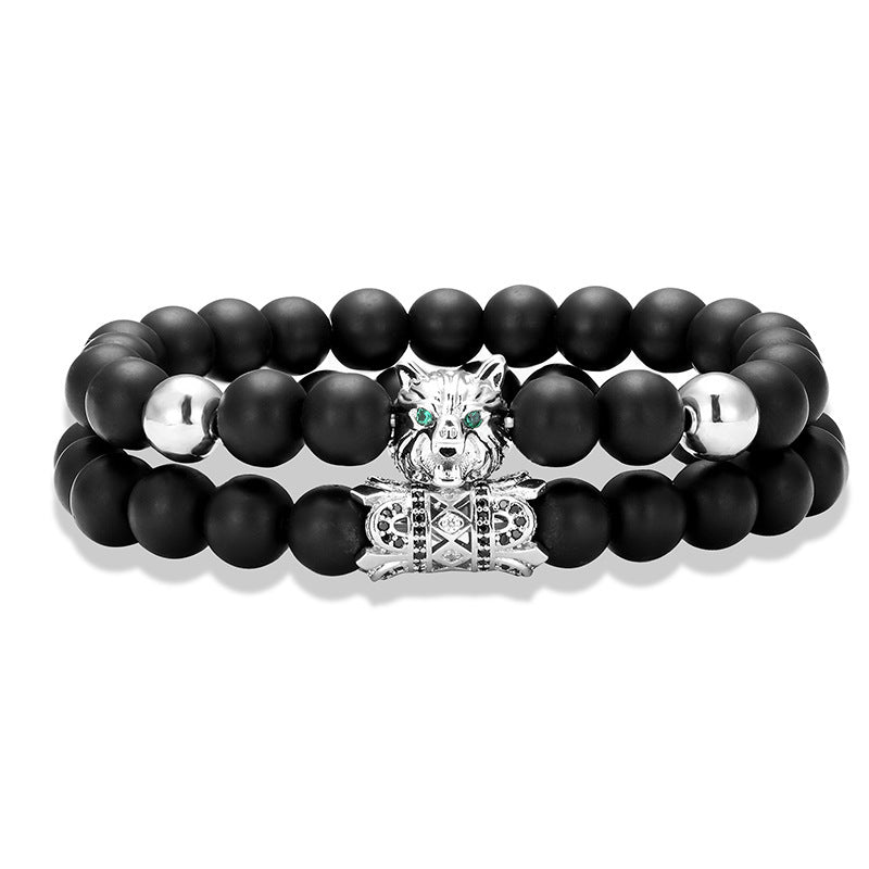 Fashion charm zircon wolf head bracelet jewelry 1648004308475