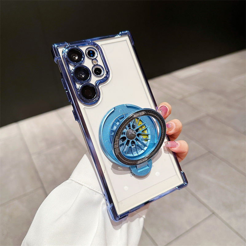Electroplating Four-corner Drop-resistant Rotating Gyro Magnetic Bracket S23 Phone Case 164f2408 a185 44d1 a77a fd16f1e906ff