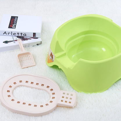 Spillproof Cat Litter Pan Semi-enclosed Oversize  Cat Toilet 1652250220027