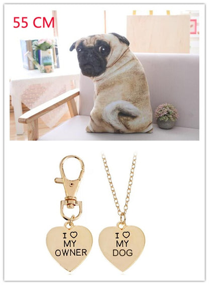 3D Simulation Belldog Plush Toy Pillow Real Life Doll Funny Pug Dog Doll Nap Pillow Lying Prone Soft Sofa Pillow - HD Wireless Product #8