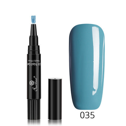 3 In 1 Gel Nail Varnish Pen Glitter One Step Nail Art Gel Polish Hybrid - HD Wireless Product #68