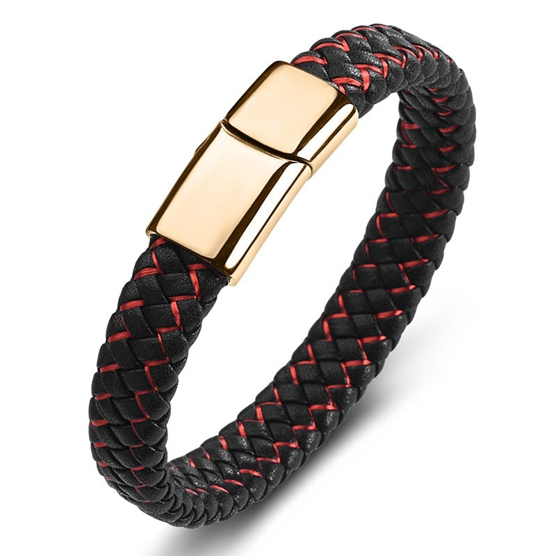 Bracelet foreign trade e-commerce trend tide section does not package explosion models men's bracelets microfiber leather bra