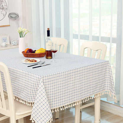 Cotton And Linen Small Round Table Cloth Simple Striped 165af1a9 5eb5 4f3f b7f5 285f706627d8