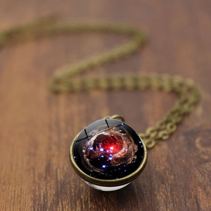 Nebula Galaxy Double Sided Pendant Necklace 1661609111997