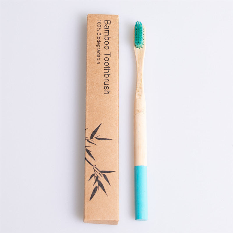 Natural bamboo handle round bamboo toothbrush 1662743307978