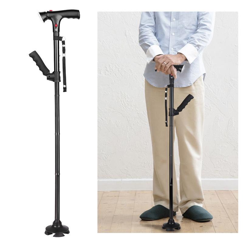 Foldable Crutch Foldable Adjustable Lightweight Aluminum Offset Walking Stick 1663002371394