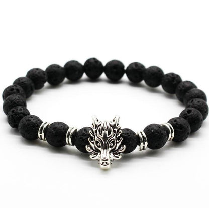 Man's Volcanic Stone Bracelet Longteng Ornaments Bracelet Natural Stone Elastic Bracelet 1669097983879