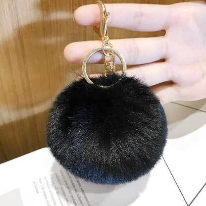 Imitated lazy rabbit fur ball car keychain pendant 1669457796108
