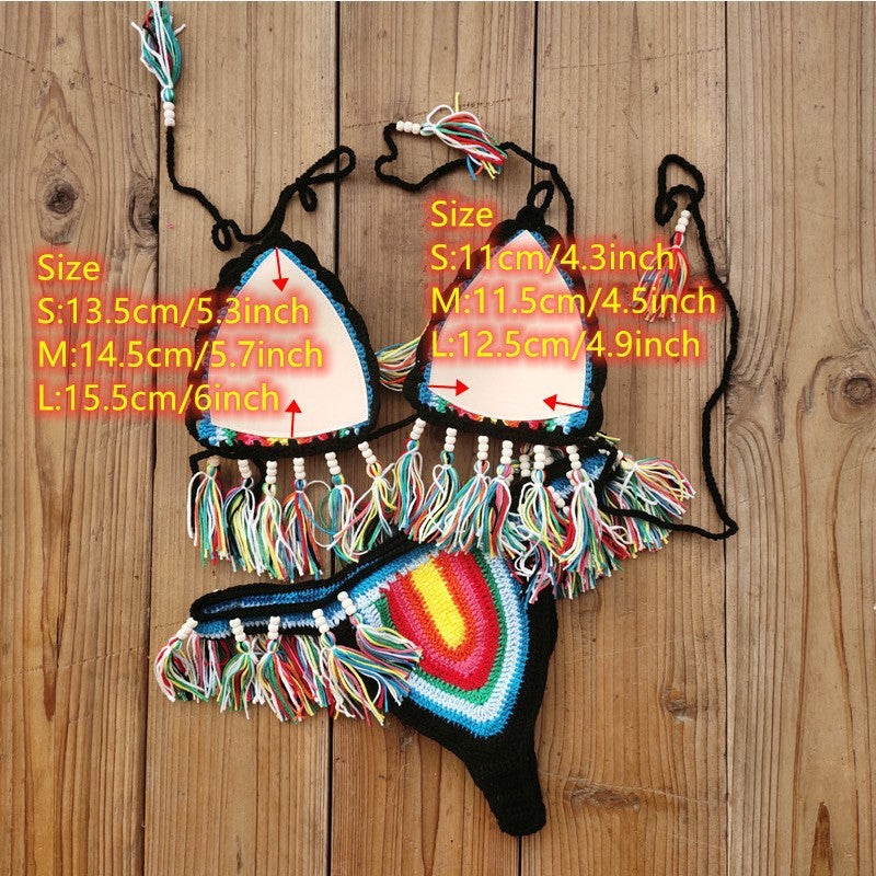 Handmade Crochet Bikini Suit Swimsuit Tassel 1670795e b416 412c 9de6 ed38faa45e37
